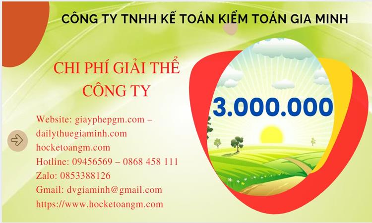 THỦ TỤC GIẢI THỂ CÔNG TY TẠI NINH THUẬN TRỌN GÓI LUẬT MỚI NHẤT 5 Chi phí giải thể công ty tại Ninh Thuận trọn gói