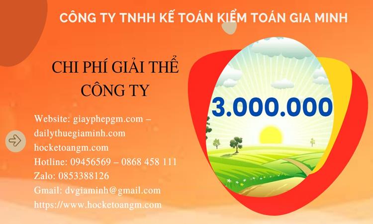THỦ TỤC GIẢI THỂ CÔNG TY TẠI QUẬN BÌNH TÂN TRỌN GÓI THEO LUẬT MỚI NHẤT 7 Chi phí giải thể công ty tại Quận Bình Tân trọn gói
