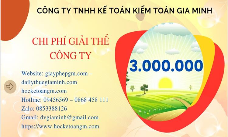 Chi phí giải thể công ty tại Quận Cái Răng trọn gói