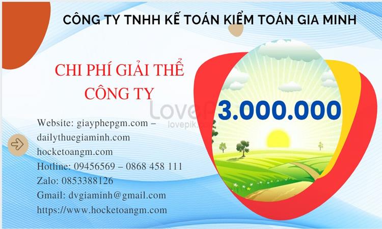 Chi phí giải thể công ty tại Quảng Bình trọn gói