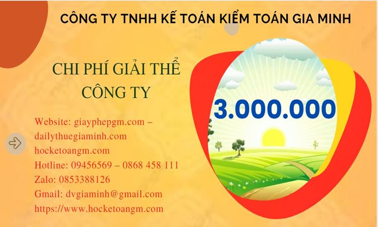 Chi phí giải thể công ty tại Thái Nguyên trọn gói