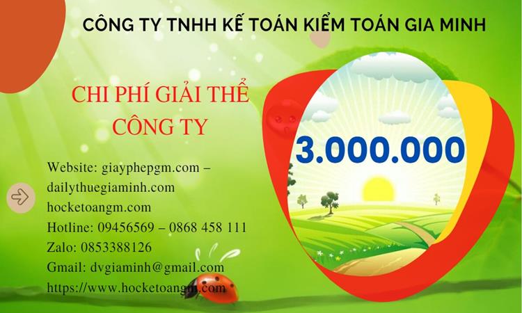 THỦ TỤC GIẢI THỂ CÔNG TY TẠI THÀNH PHỐ HUẾ TRỌN GÓI LUẬT MỚI NHẤT 5 Chi phí giải thể công ty tại Thành Phố Huế trọn gói