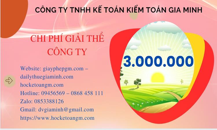Chi phí giải thể công ty tại Thị Xã Duy Tiên trọn gói