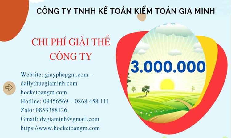 Chi phí giải thể công ty tại Thị Xã Mỹ Hào trọn gói