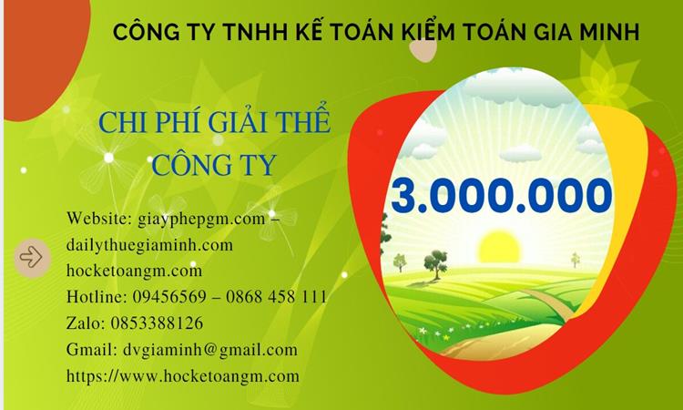 Chi phí giải thể công ty tại Thị Xã Sơn Tây trọn gói