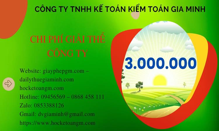 Chi phí giải thể công ty tại TT Huế trọn gói