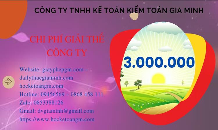 THỦ TỤC GIẢI THỂ CÔNG TY TẠI TUYÊN QUANG TRỌN GÓI LUẬT MỚI NHẤT 5 Chi phí giải thể công ty tại Tuyên Quang trọn gói