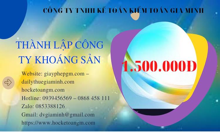 Chi phí thành lập công ty khai thác khoáng sản tại Đà Nẵng 