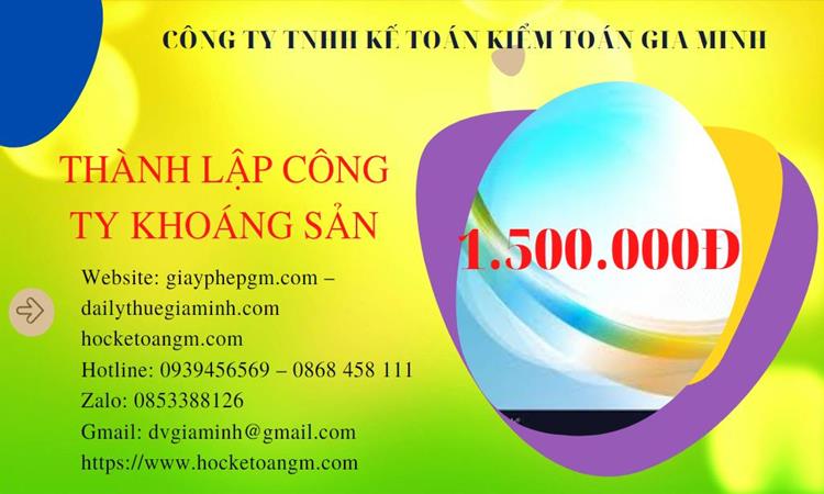Chi phí thành lập công ty khai thác khoáng sản tại Hải Dương 