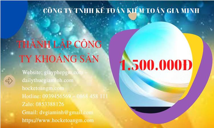 Chi phí thành lập công ty khai thác khoáng sản tại Hải Phòng 