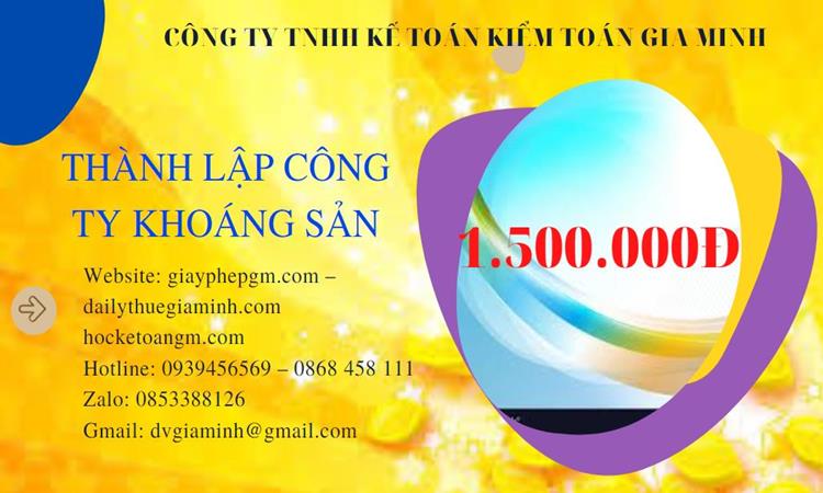 Chi phí thành lập công ty khai thác khoáng sản tại Huyện Cờ Đỏ 