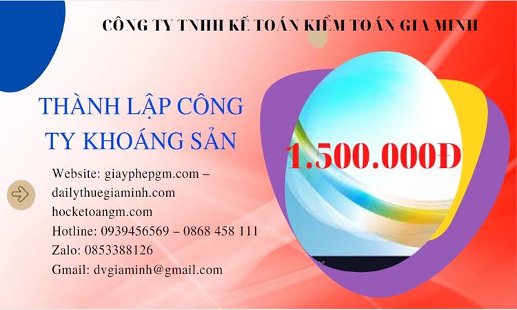 Chi phí thành lập công ty khai thác khoáng sản tại Huyện Phù Cừ 