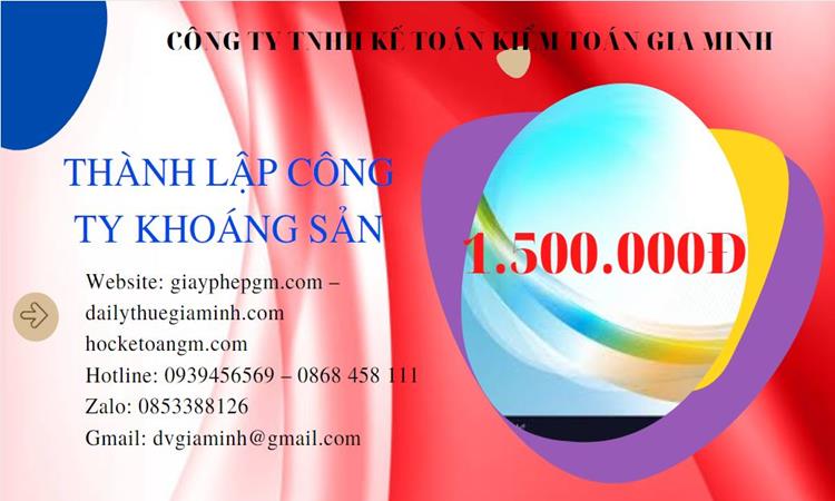 Chi phí thành lập công ty khai thác khoáng sản tại Huyện Văn Giang 