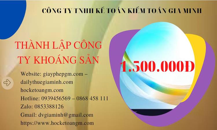 Chi phí thành lập công ty khai thác khoáng sản tại Nha Trang 