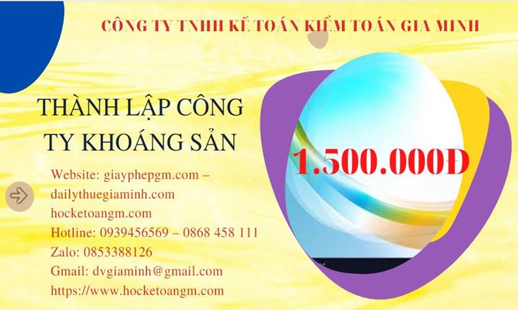 Chi phí thành lập công ty khai thác khoáng sản tại Quận 4 