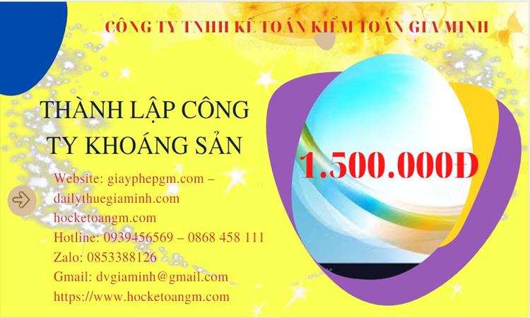 Chi phí thành lập công ty khai thác khoáng sản tại Quận 8 