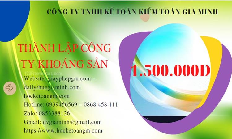 Chi phí thành lập công ty khai thác khoáng sản tại Quận Hai Bà Trưng 