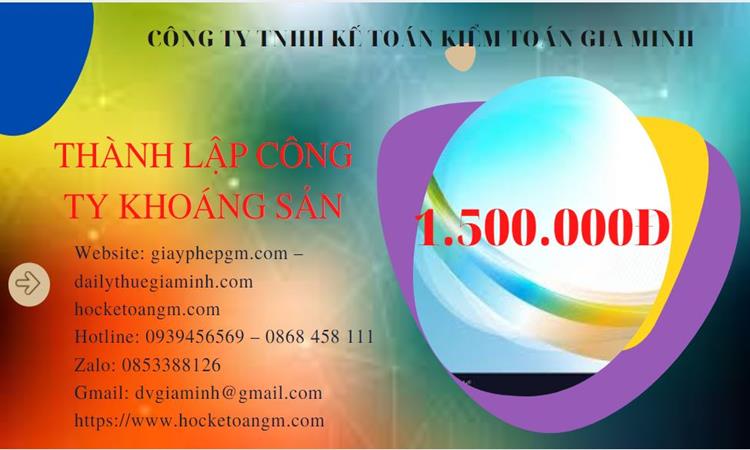 Chi phí thành lập công ty khai thác khoáng sản tại Quận Hoàn Kiếm 