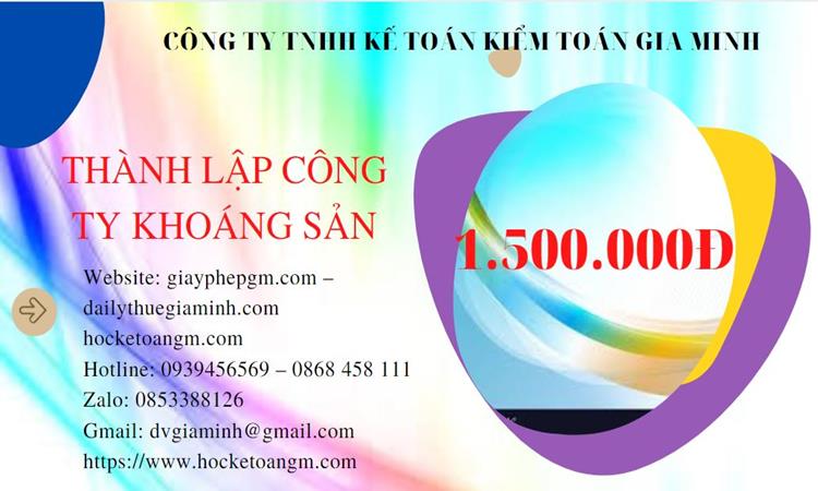 Chi phí thành lập công ty khai thác khoáng sản tại Sóc Trăng 