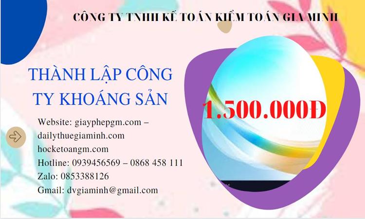 Chi phí thành lập công ty khai thác khoáng sản tại Thành Phố Hưng Yên 