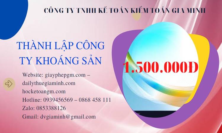 Chi phí thành lập công ty khai thác khoáng sản tại TP Hưng Yên