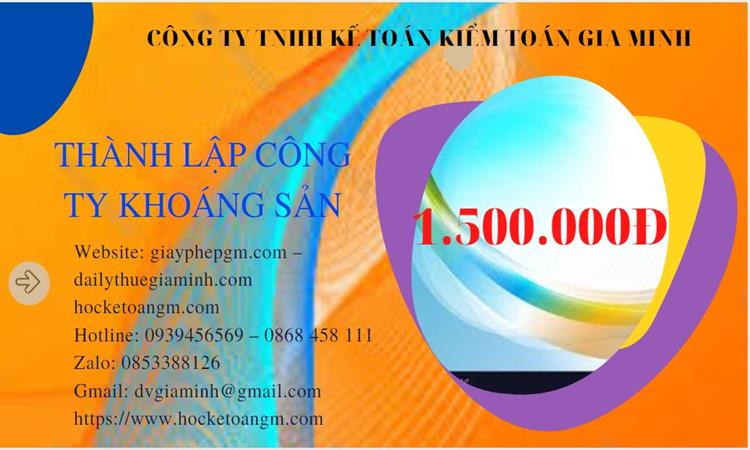 Chi phí thành lập công ty khai thác khoáng sản tại Vũng Tàu 