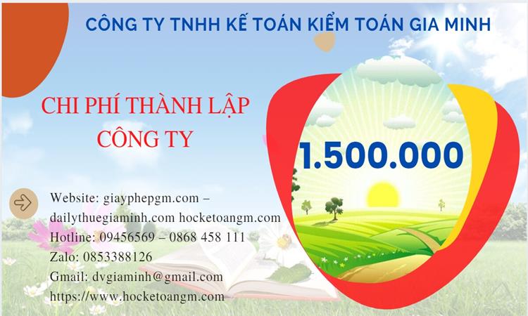 Chi phí thành lập công ty sản xuất cà phê tại Bạc Liêu