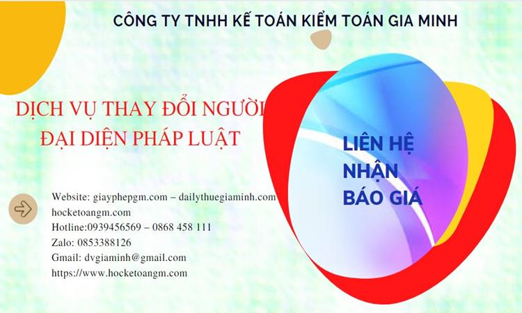 DỊCH VỤ THAY ĐỔI NGƯỜI ĐẠI DIỆN PHÁP LUẬT TẠI HUYỆN ÂN THI 5 Chi phí dịch vụ thay đổi người đại diện pháp luật tại Huyện Ân Thi