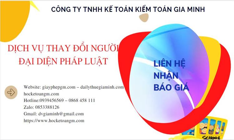 DỊCH VỤ THAY ĐỔI NGƯỜI ĐẠI DIỆN PHÁP LUẬT TẠI HUYỆN KIM ĐỘNG 5 Chi phí dịch vụ thay đổi người đại diện pháp luật tại Huyện Kim Động