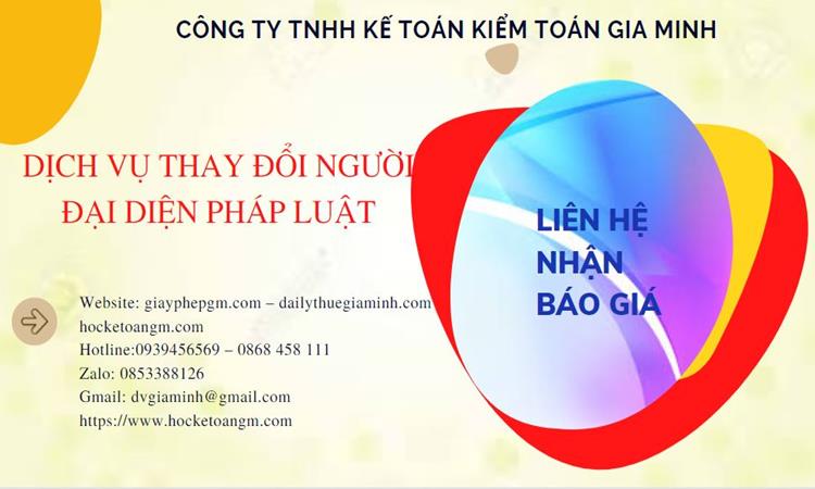 DỊCH VỤ THAY ĐỔI NGƯỜI ĐẠI DIỆN PHÁP LUẬT TẠI HUYỆN SÓC SƠN 5 Chi phí dịch vụ thay đổi người đại diện pháp luật tại Huyện Sóc Sơn