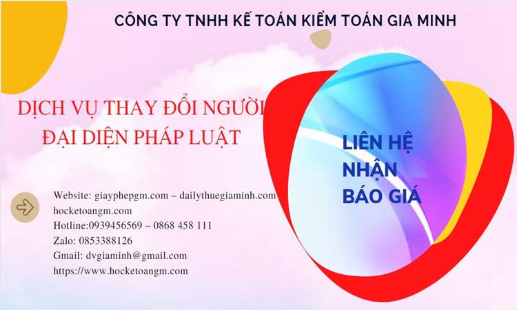 DỊCH VỤ THAY ĐỔI NGƯỜI ĐẠI DIỆN PHÁP LUẬT TẠI HUYỆN VĂN GIANG 5 Chi phí dịch vụ thay đổi người đại diện pháp luật tại Huyện Văn Giang