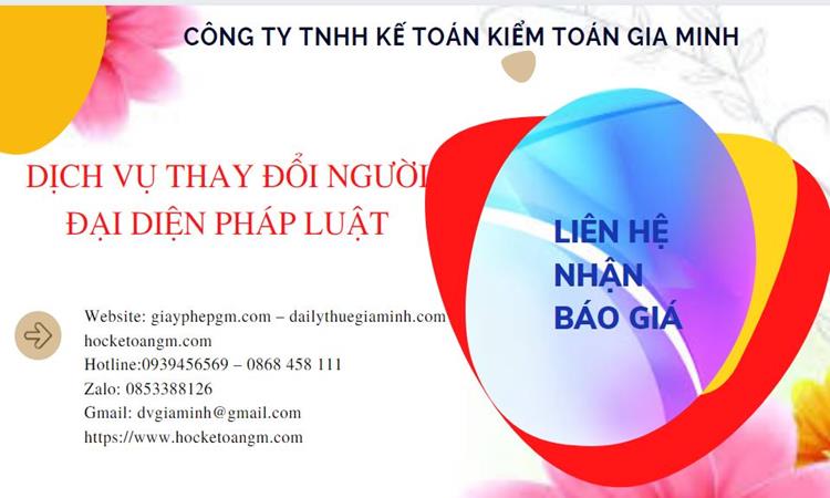  Chi phí dịch vụ thay đổi người đại diện pháp luật tại Huyện Vĩnh Thạnh