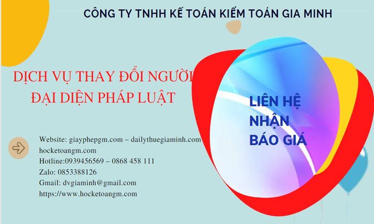 DỊCH VỤ THAY ĐỔI NGƯỜI ĐẠI DIỆN PHÁP LUẬT TẠI HUYỆN YÊN MỸ 5 Chi phí dịch vụ thay đổi người đại diện pháp luật tại Huyện Yên Mỹ