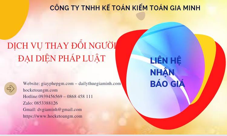  Chi phí dịch vụ thay đổi người đại diện pháp luật tại Quận Bắc Từ Liêm
