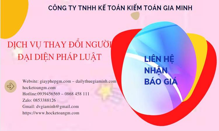  Chi phí dịch vụ thay đổi người đại diện pháp luật tại Quận Bình Thủy