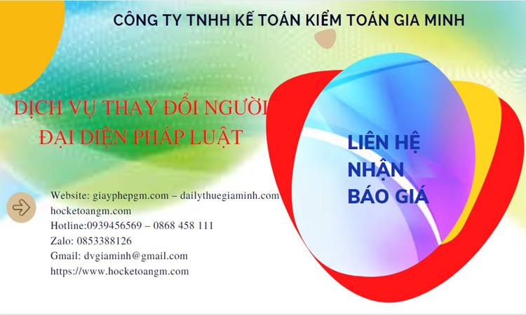 DỊCH VỤ THAY ĐỔI NGƯỜI ĐẠI DIỆN PHÁP LUẬT TẠI QUẬN NAM TỪ LIÊM 5 Chi phí dịch vụ thay đổi người đại diện pháp luật tại Quận Nam Từ Liêm