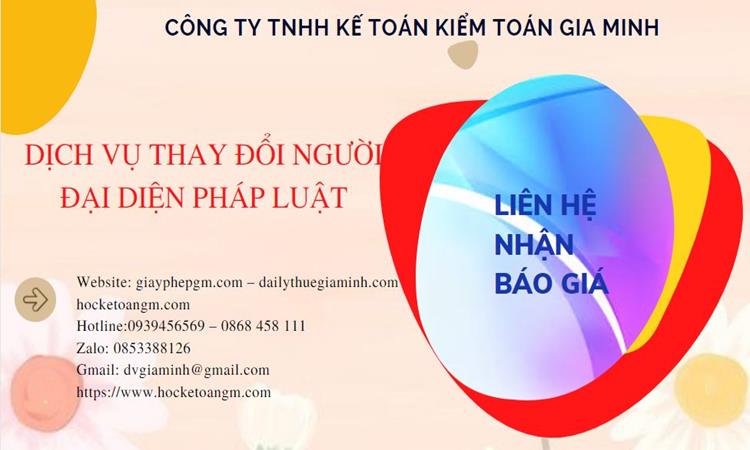  Chi phí dịch vụ thay đổi người đại diện pháp luật tại Quận Thốt Nốt