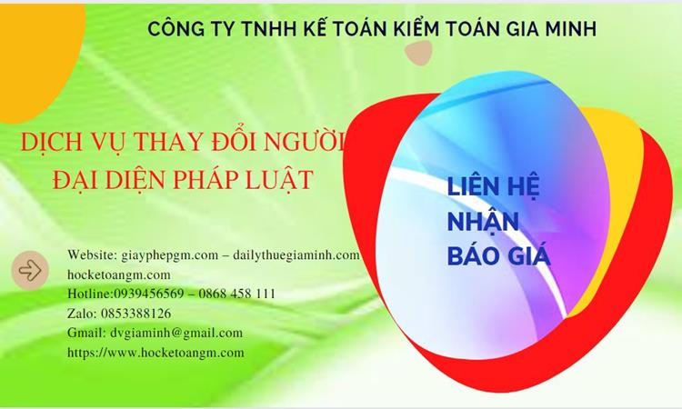 DỊCH VỤ THAY ĐỔI NGƯỜI ĐẠI DIỆN PHÁP LUẬT TẠI YÊN BÁI 5 Chi phí dịch vụ thay đổi người đại diện pháp luật tại Yên Bái