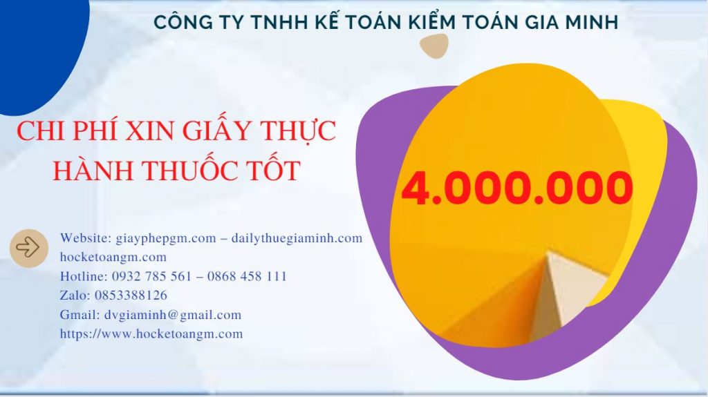 Thủ tục xin chứng nhận “thực hành tốt phân phối thuốc” 5 Chi phí xin giấy chứng nhận thực hành thuốc tốt