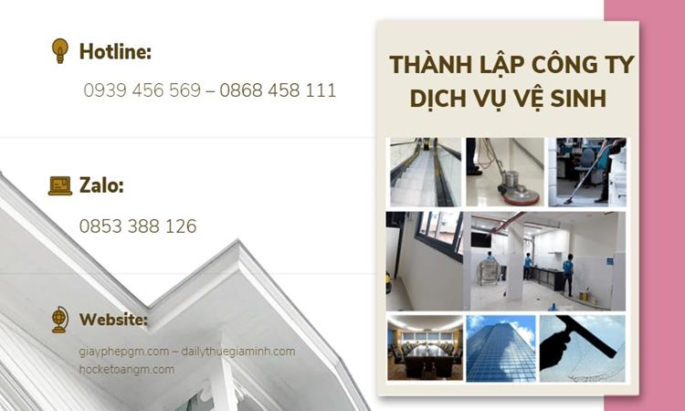 Đăng ký thành lập doanh nghiệp dịch vụ vệ sinh uy tín