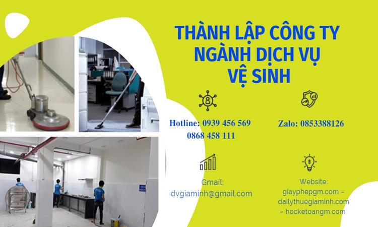 Đăng ký thành lập công ty ngành dịch vụ vệ sinh 