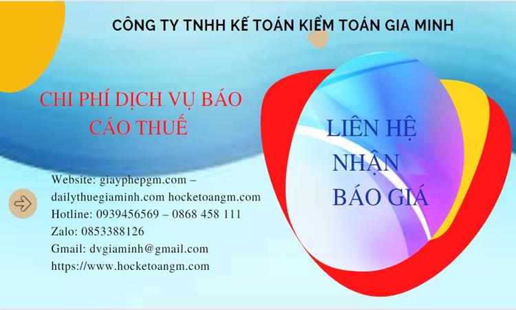 Phí dịch vụ báo cáo thuế gtgt tại hòa bình 5 Dịch vụ báo cáo thuế GTGT tại Hòa Bình