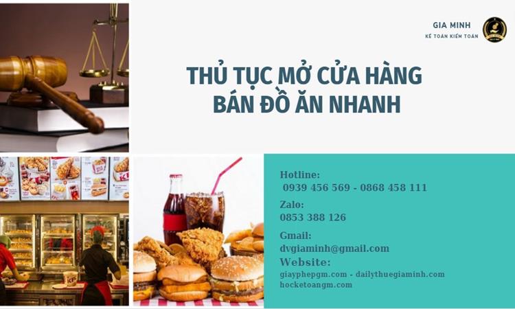 Thủ tục mở cửa hàng bán đồ ăn nhanh 4 Dịch vụ mở cửa hàng bán đồ ăn nhanh