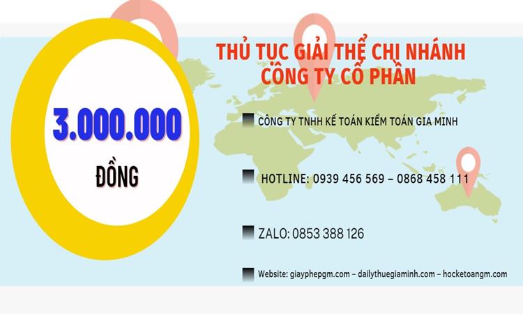 Hồ sơ giải thể chi nhánh công ty cổ phần tại TPHCM