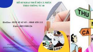 Hồ sơ khai thuế hộ cá nhân theo Thông tư 40 8 hồ sơ khai thuế hộ cá nhân theo thông tư 40