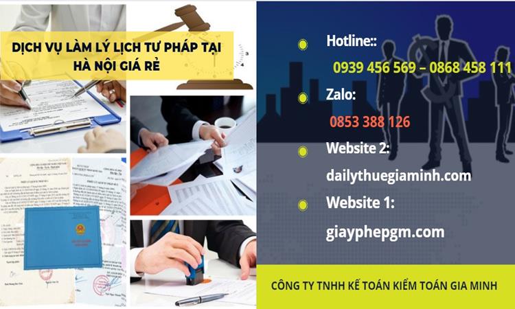 Làm lý lịch tư pháp 1 và 2 trọn gói tại Hà Nội