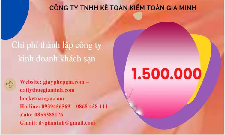 Phí thành lập công ty kinh doanh khách sạn ở Bến Tre