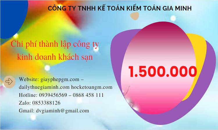 Phí thành lập công ty kinh doanh khách sạn ở Bình Thuận