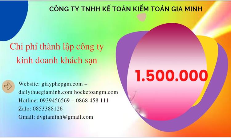 Phí thành lập công ty kinh doanh khách sạn ở Huyện Thanh Oai