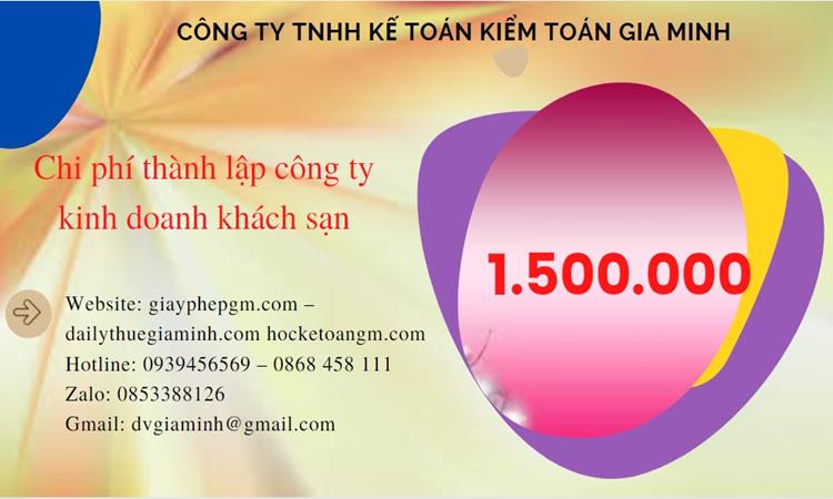 Phí thành lập công ty kinh doanh khách sạn ở Huyện Thới Lai